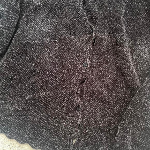 Vintage 90s Womens 3X Cottagecore Cardigan Velvet Embroidery Floral Grunge‎ Goth - Picture 4 of 7